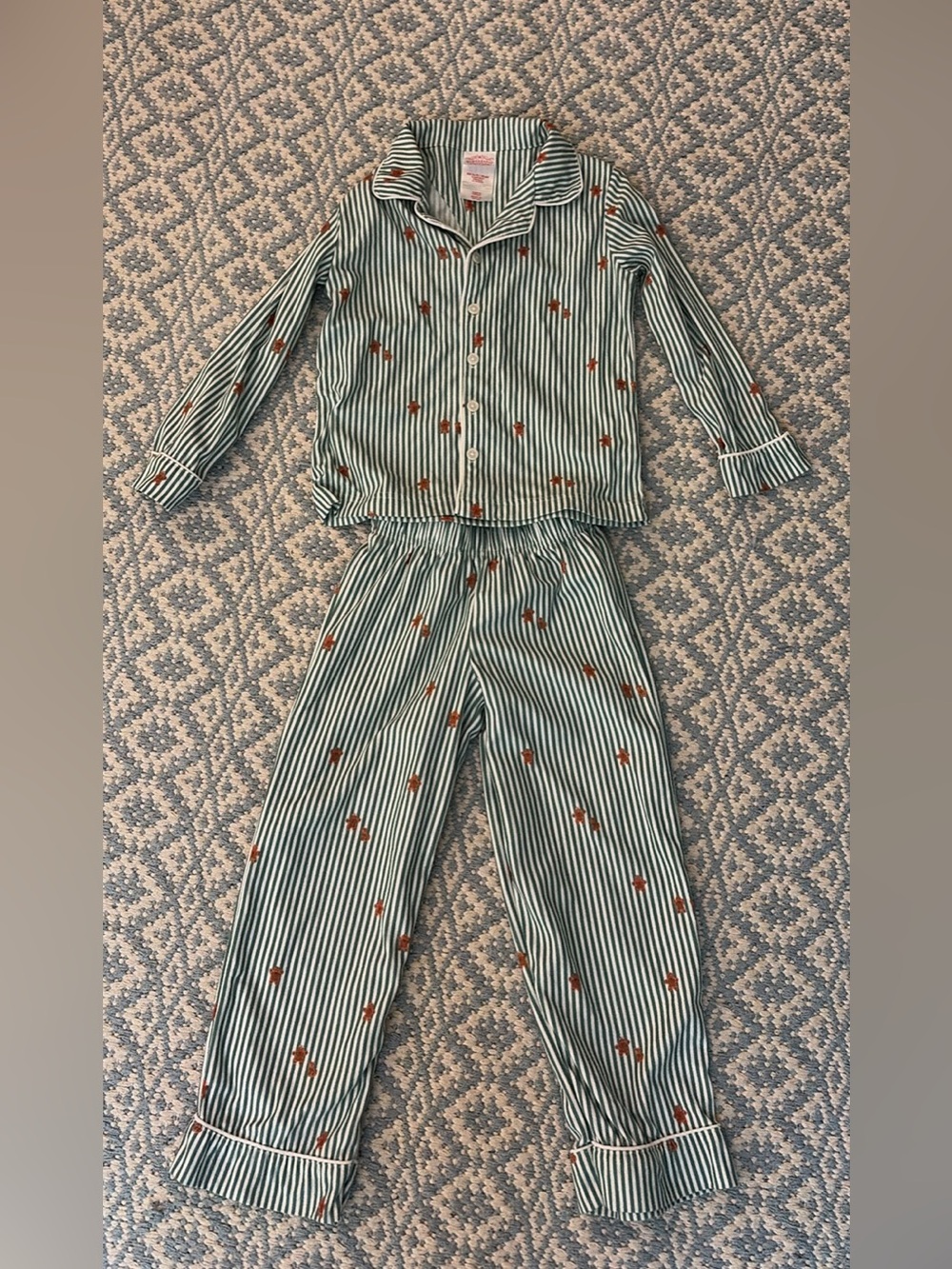 Wondershop Green & White Striped Kids Pajama Set